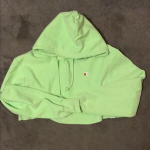 Champion Green Cropped Hoodie